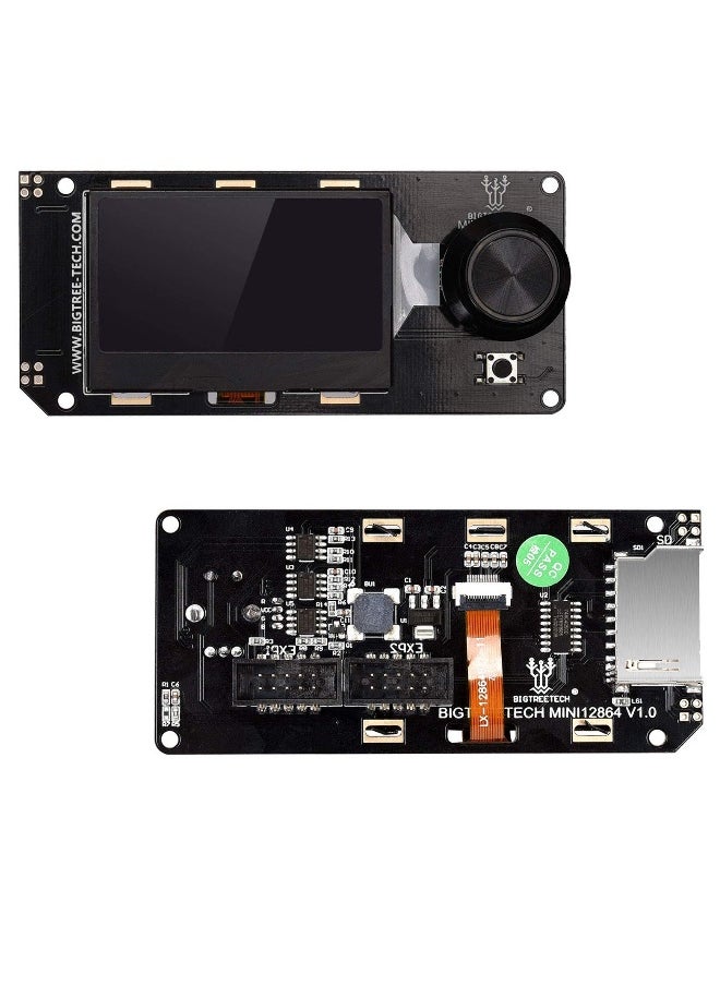 LCD Graphic Smart Display Control Board with Adapter and Cable, Mini12864 V2.0 for Ender-3 VORON 2.4 Prusa-i3 3D Printer RAMPS 1.4 RepRap 3D Printer Mendel Prusa Arduino