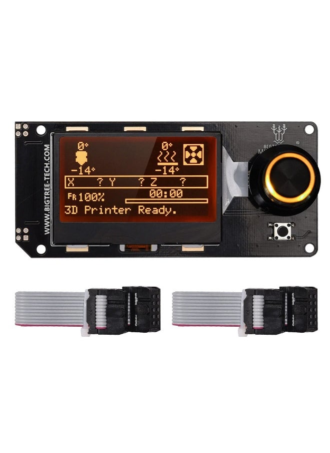 LCD Graphic Smart Display Control Board with Adapter and Cable, Mini12864 V2.0 for Ender-3 VORON 2.4 Prusa-i3 3D Printer RAMPS 1.4 RepRap 3D Printer Mendel Prusa Arduino