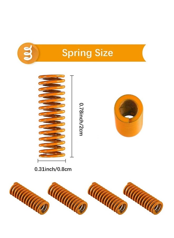 Hand Twist Drill Aluminum Leveling Nut and Hot Bed Die Springs Printer Accessories Compression Springs Compatible with 33 Pro Ender 55 PlusPro CR 20 3D Printer 8 Pieces