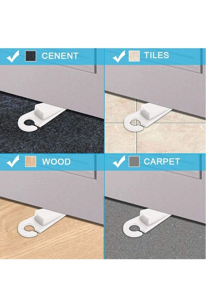 Door Stopper,  Rubber Hook Type Door Stopper, Door Stop Works on All Floor Surfaces, Control The Size of The Door Gaps and Prevent The Lock Outs,1 Inch Thick, 2 Pack White