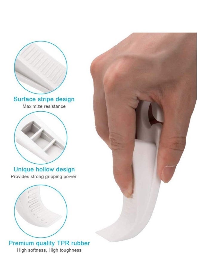 Door Stopper,  Rubber Hook Type Door Stopper, Door Stop Works on All Floor Surfaces, Control The Size of The Door Gaps and Prevent The Lock Outs,1 Inch Thick, 2 Pack White