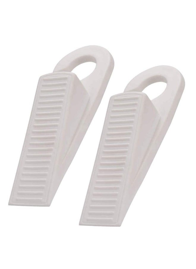 Door Stopper,  Rubber Hook Type Door Stopper, Door Stop Works on All Floor Surfaces, Control The Size of The Door Gaps and Prevent The Lock Outs,1 Inch Thick, 2 Pack White