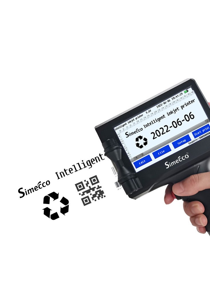 Handheld Inkjet Printer for Date Code, Logo, Barcode & QR Code Printing, 4.3