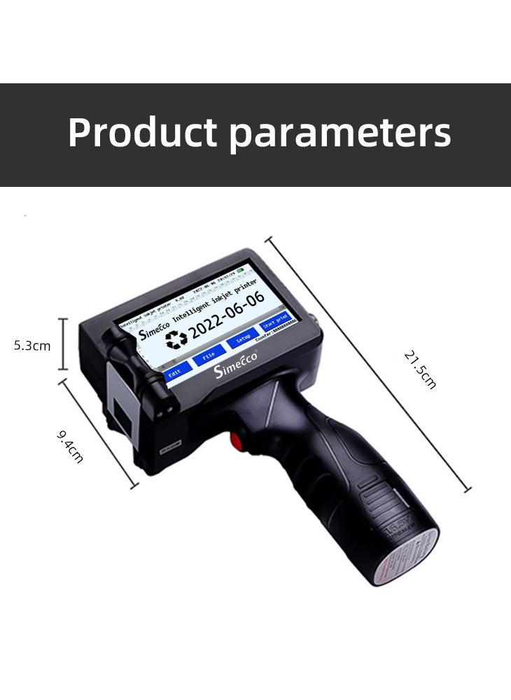 Handheld Inkjet Printer for Date Code, Logo, Barcode & QR Code Printing, 4.3