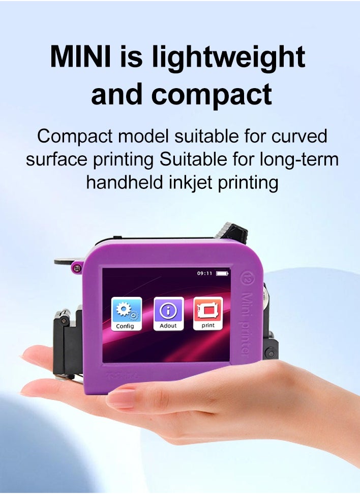 Mini Handheld Inkjet Printer, Portable Production Date, QR Code & Logo Printing Machine, Compact and Smart Coding Machine for Barcodes, Text, Numbers & Symbols