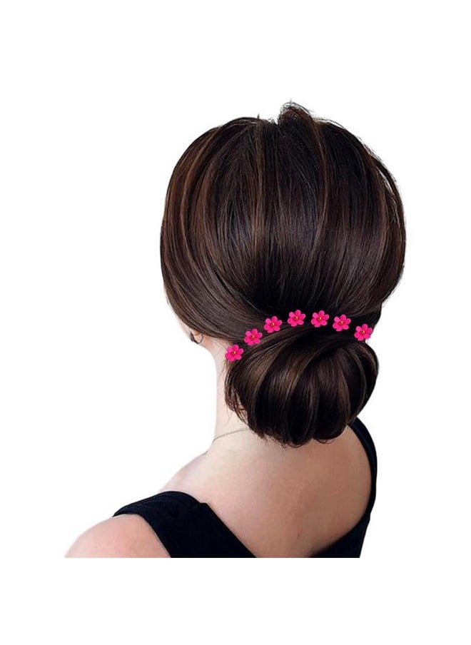 Hair Pin, Bright Flower With 1 Center Bead, Pack Of 50 Pins_2767_Darkpink