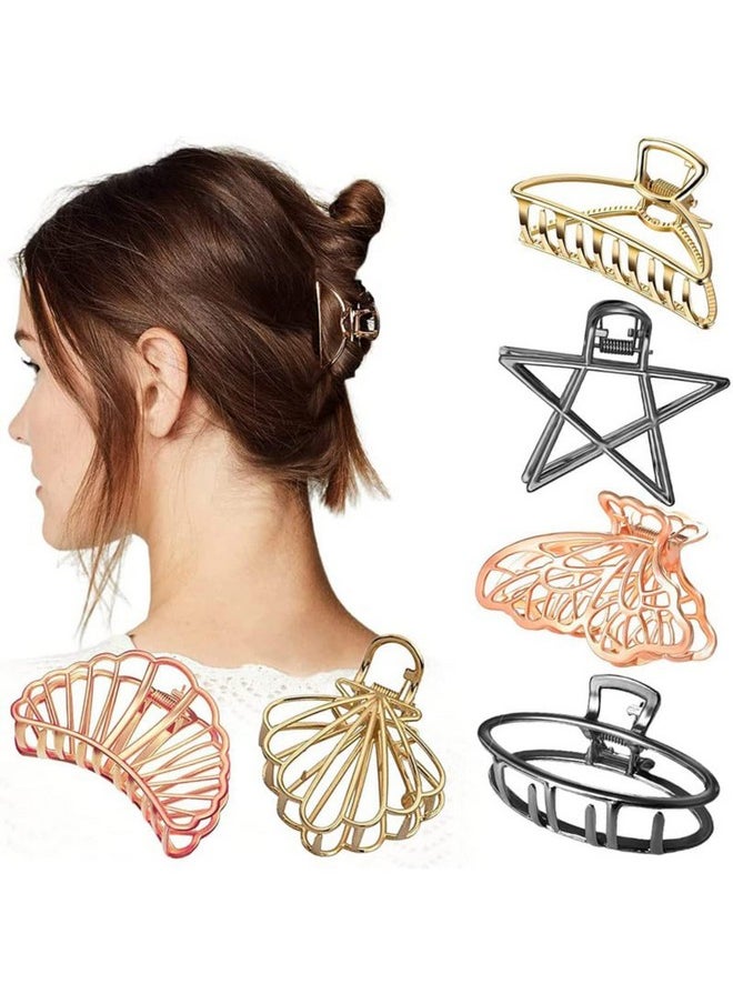 Big Size Hair Clips Clutcher For Women Claws For Girls Imported Rubber Acrylic Material Stone Butterfly Hair Clips For Women | Hair Clutchers (6 Pc Metal)