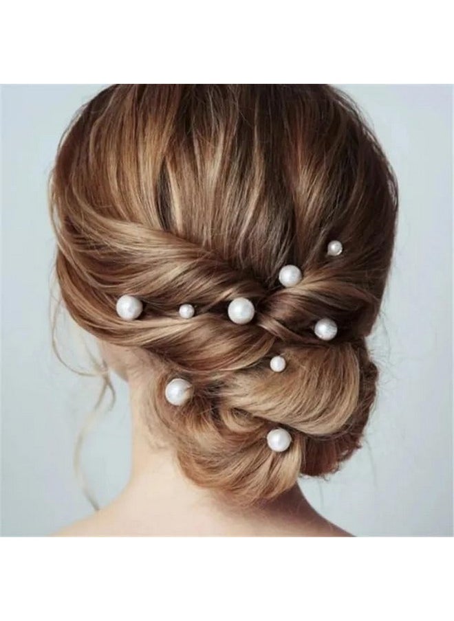 18 Pcs Pearl Hair Pins Accessories Wedding Bridal U Pins Juda Bun For Hair Decoration (Gold)