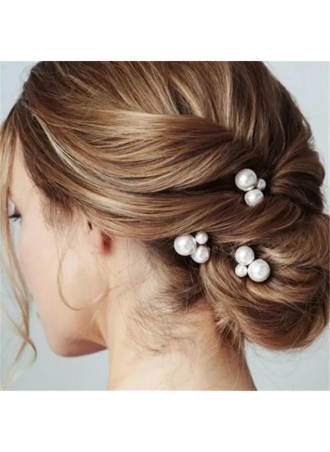 18 Pcs Pearl Hair Pins Accessories Wedding Bridal U Pins Juda Bun For Hair Decoration (Gold)