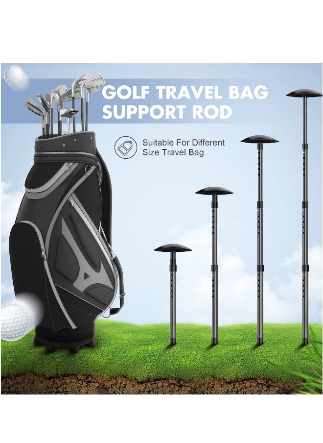 Golf Travel Bag Support Rod,Club Protector Pole Cover Aluminum Adjustable 4 Telescoping Sectio,Golf Crossbar Travel Cover Support Pole System for Golf Bag