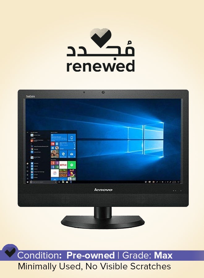 Renewed - All-in-One Desktop PC ThinkCentre M93 AIO With 24-Inch HD Display,Intel Core i5 Processor/4th Gen/8GB RAM/256GB SSD With CD Room English Black