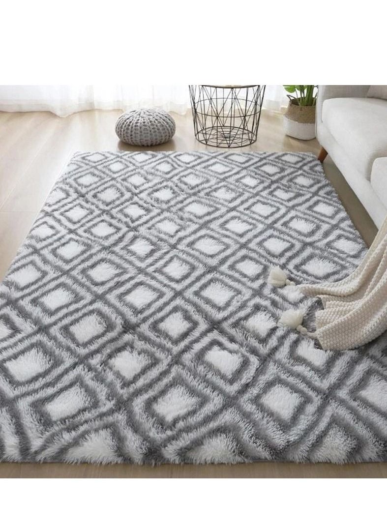 Area Rugs Fluffy Bedroom Carpet Soft Floor Mat Anti-Slip Living Room Rugs Plush Carpets for Living Room Home Decor