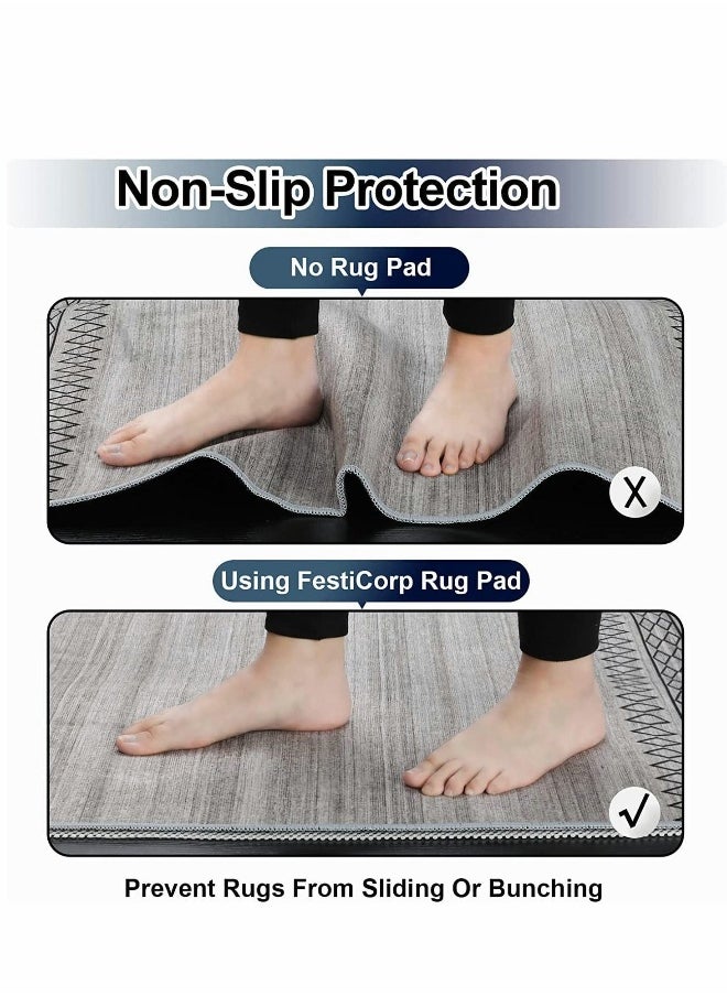 Non Slip Rug Pads, 5x6.6 Ft Non Skid Rug Pad Gripper, Anti-Slip Carpet Rug Mats for Under Rugs and Hard Surface Floors, Rectangle