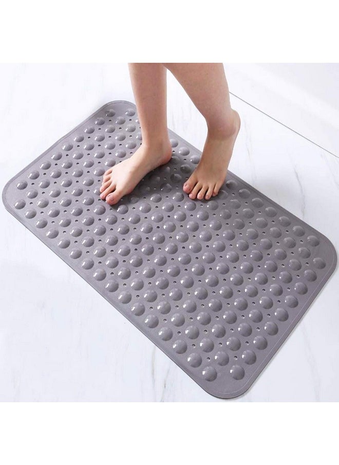 Polyvinyl Chloride Soft-Pebble Anti-Slip Bathroom Shower Mat (Grey, 88X58Cm)