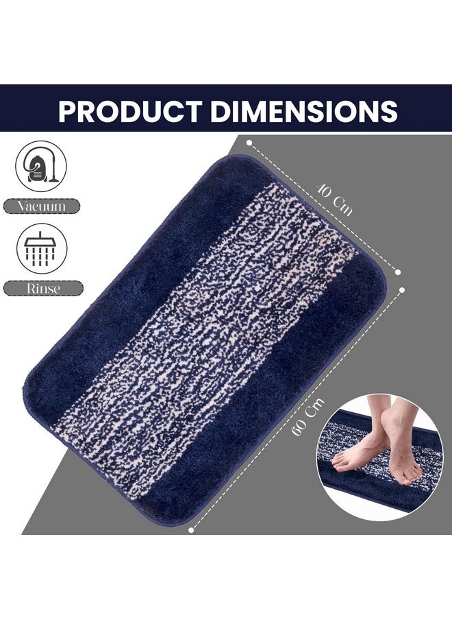 40X60Cm Rectangle Doormat Anti Skid And Dirt Resistant Soft Microfiber Carpet Quick Dry Absorbent Indoor Outdoor Rug For Home Office Floor Entrance Kitchen Bathroom (1Pc, Blue)