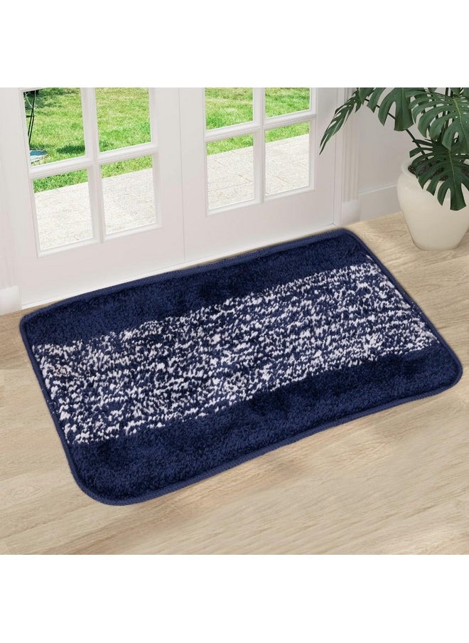 40X60Cm Rectangle Doormat Anti Skid And Dirt Resistant Soft Microfiber Carpet Quick Dry Absorbent Indoor Outdoor Rug For Home Office Floor Entrance Kitchen Bathroom (1Pc, Blue)