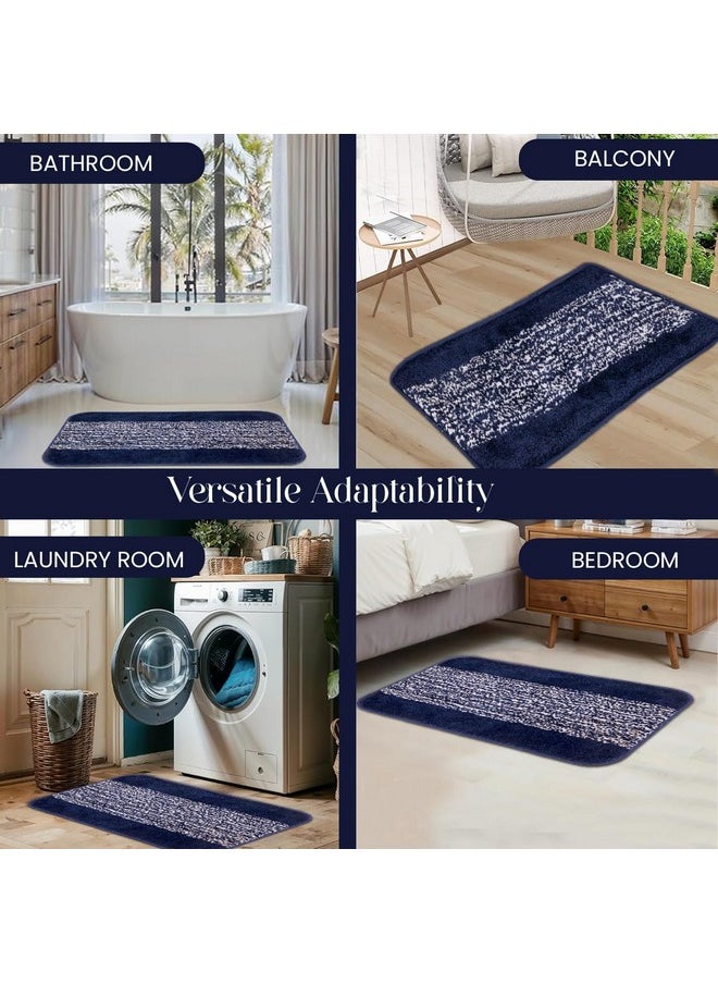 40X60Cm Rectangle Doormat Anti Skid And Dirt Resistant Soft Microfiber Carpet Quick Dry Absorbent Indoor Outdoor Rug For Home Office Floor Entrance Kitchen Bathroom (1Pc, Blue)