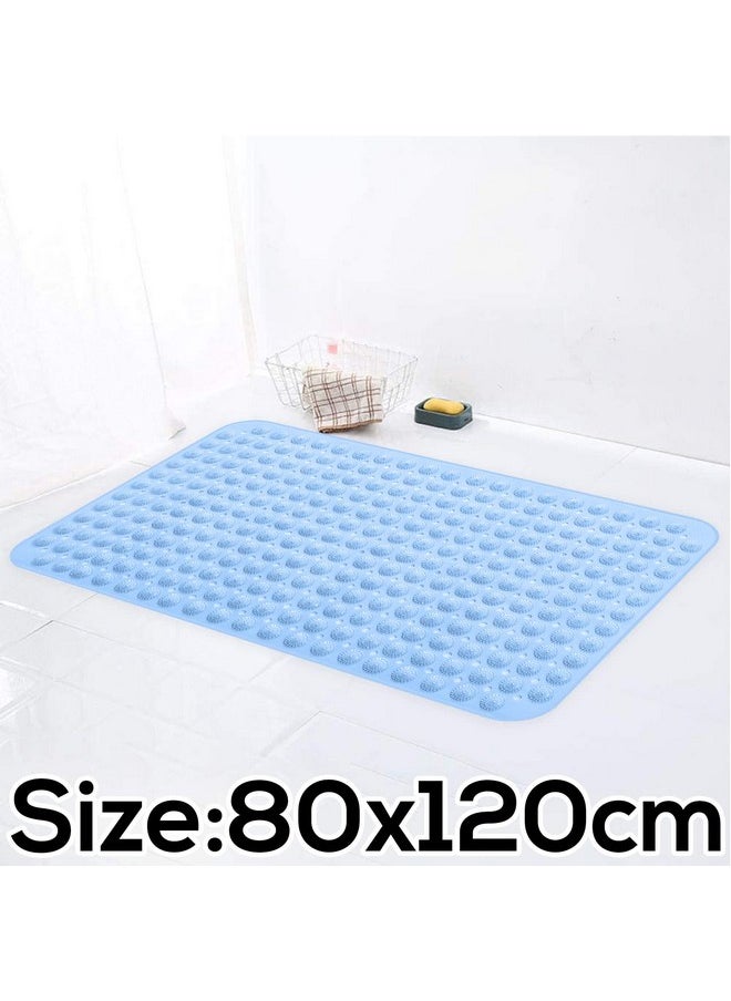 Anti-Slip Shower Mat For Bathroom Floor Blue, 80X120 Cm (Accu-Pebble)| Bathroom Shower Mat |Anti-Skid Mat For Bathroom Floor