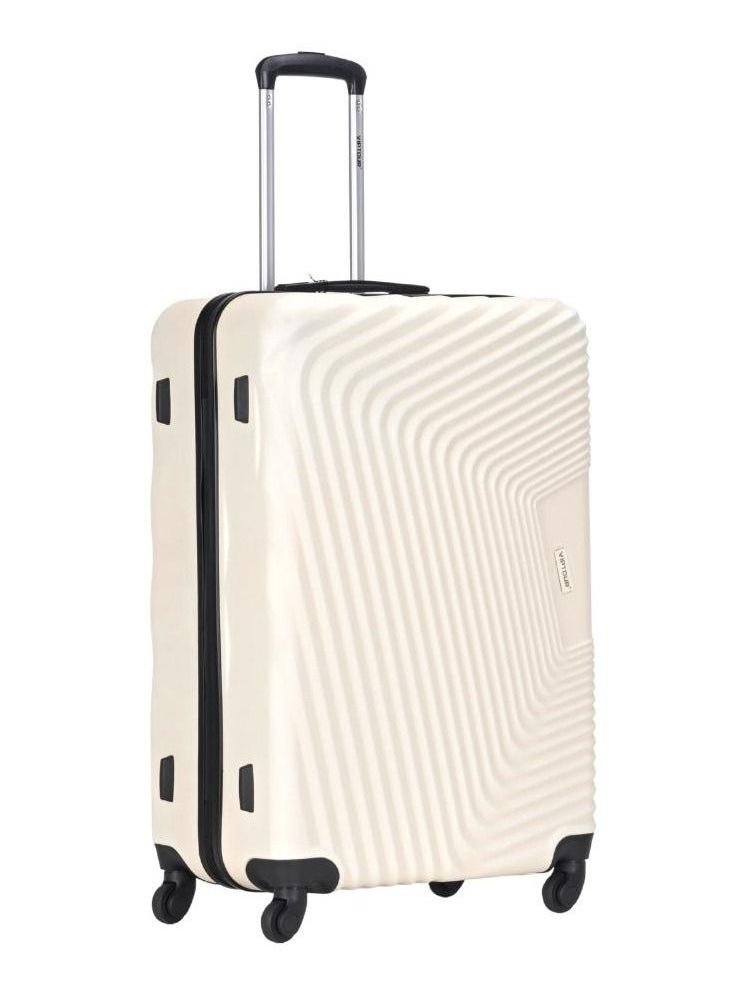 ABS Hardside 3-Piece Trolley Luggage Set Spinner Wheels with Number Lock 20/24/28 Inches OFF WHITE
