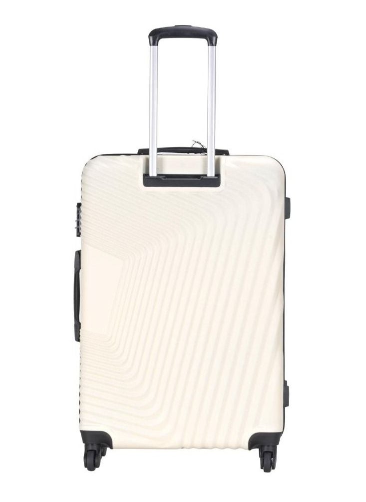 ABS Hardside 3-Piece Trolley Luggage Set Spinner Wheels with Number Lock 20/24/28 Inches OFF WHITE