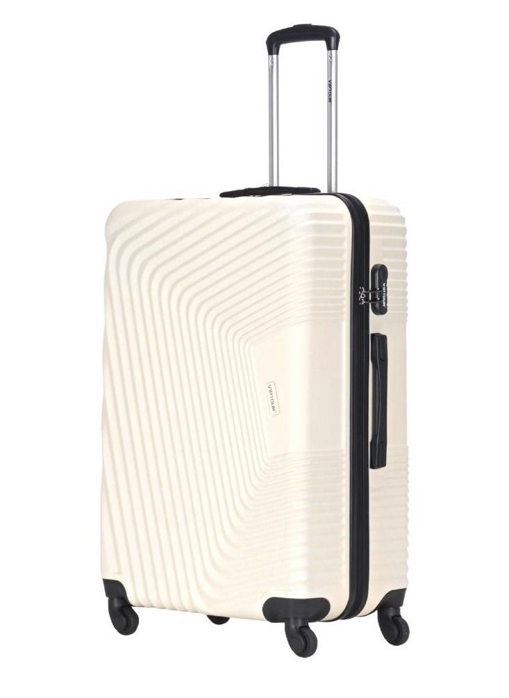 ABS Hardside 3-Piece Trolley Luggage Set Spinner Wheels with Number Lock 20/24/28 Inches OFF WHITE