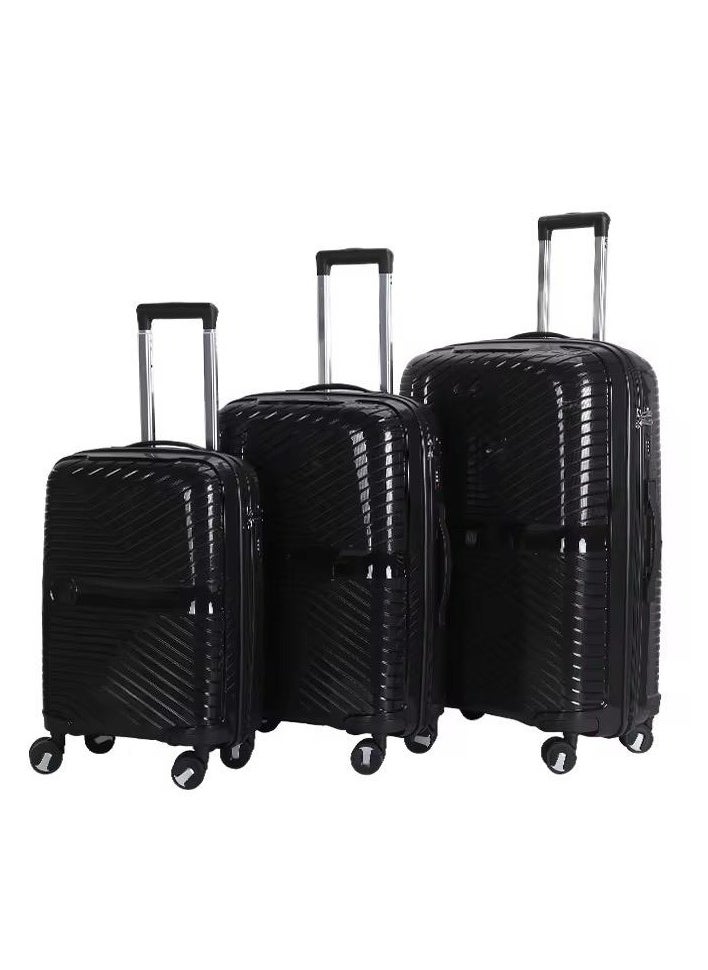 3-Piece Polypropylene Luggage Set – Durable, Lightweight & Unbreakable luggage, 360° Spinner Wheels with TSA lock & Anti-Theft Zipper for Stress-Free Travel (28