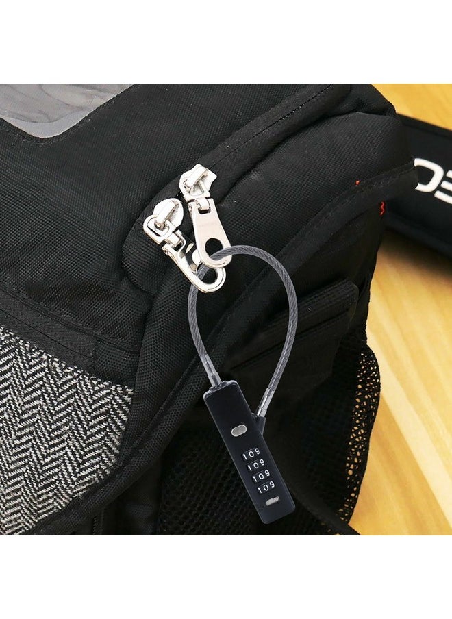 Steel Number Lock For Bag,Luggage Locks For Travel With 3 Different Lengths Cables For Suitcase Also, Multi-Purpose Password Combination Small Lock (Black)