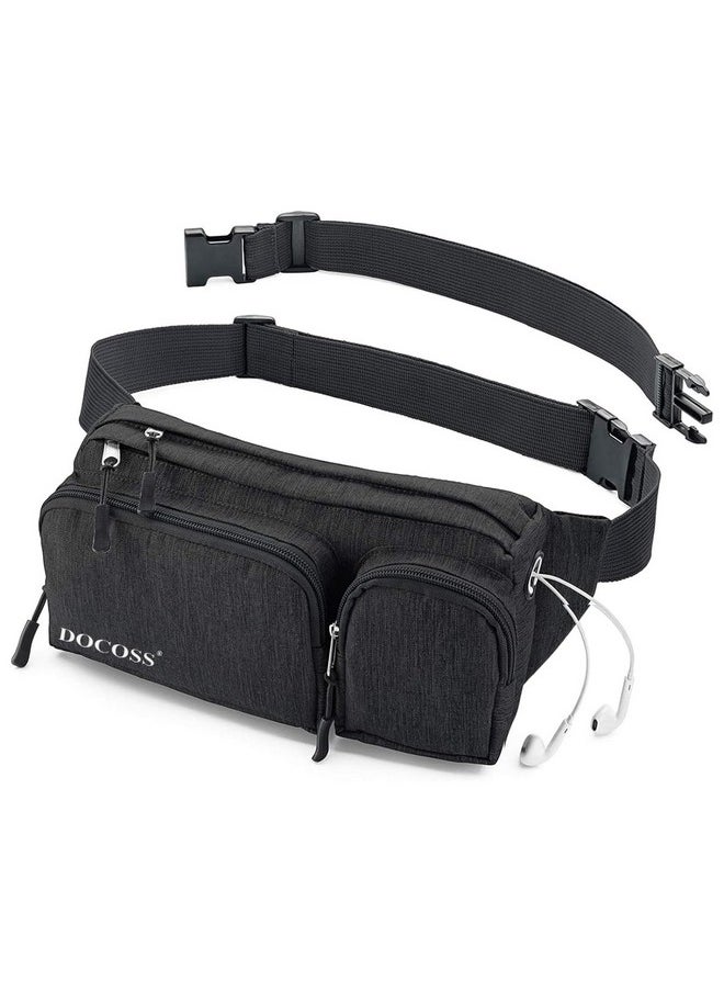 -Versatile Fanny Pack For Men,Women Waterproof Waist Bag,Premium Stitching Travel Pouch,Money Side Bag And Passport Holder With Extra Belt Pouch For Travel (Black)