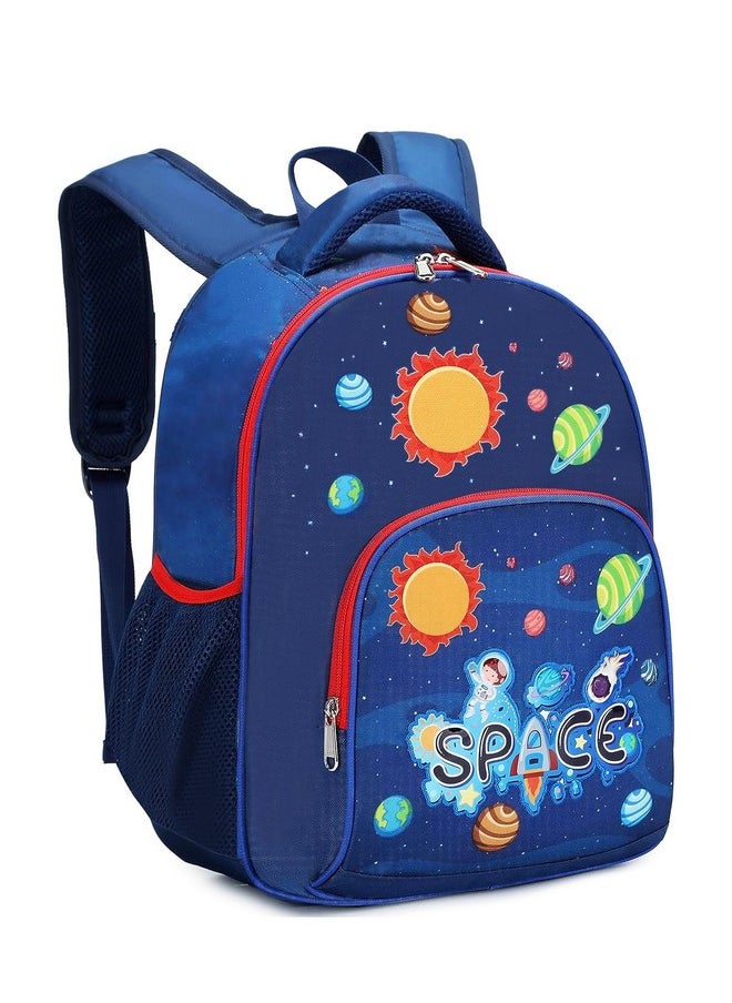 Waterproof Polyester 26 L School Backpack With Pencil/Staionery Pouch School Bag Class 1 To 8 Daypack Picnic Bag For School Going Boys & Girls(Bk_Blue_Space_24_A)