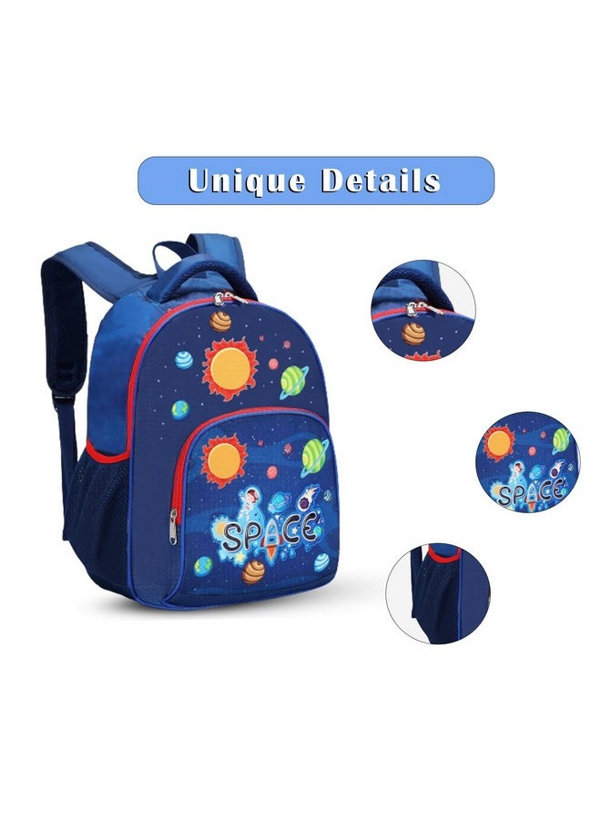 Waterproof Polyester 26 L School Backpack With Pencil/Staionery Pouch School Bag Class 1 To 8 Daypack Picnic Bag For School Going Boys & Girls(Bk_Blue_Space_24_A)