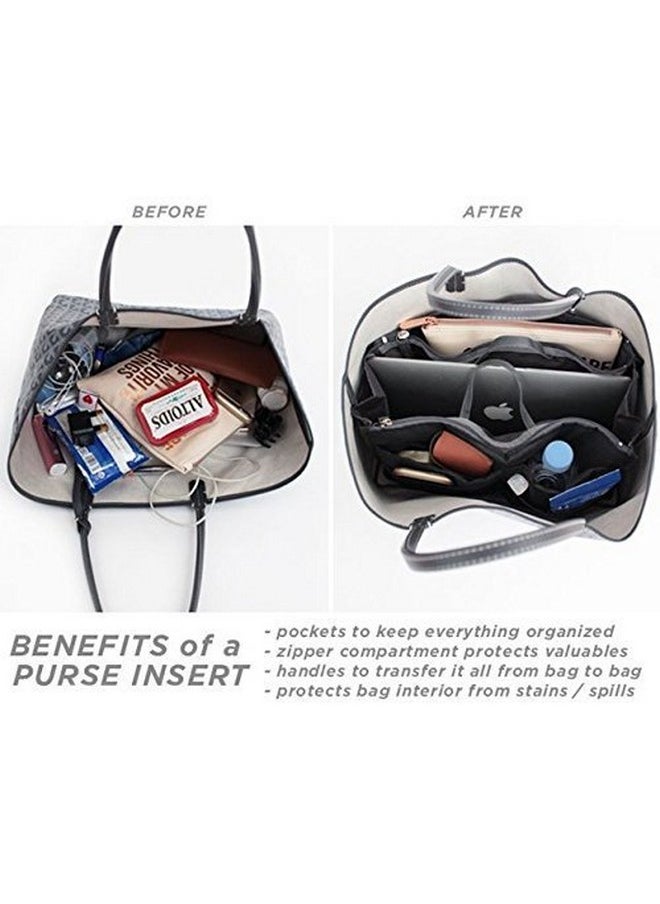 Polyester Multi Pocket Handbag Organizer (Black)