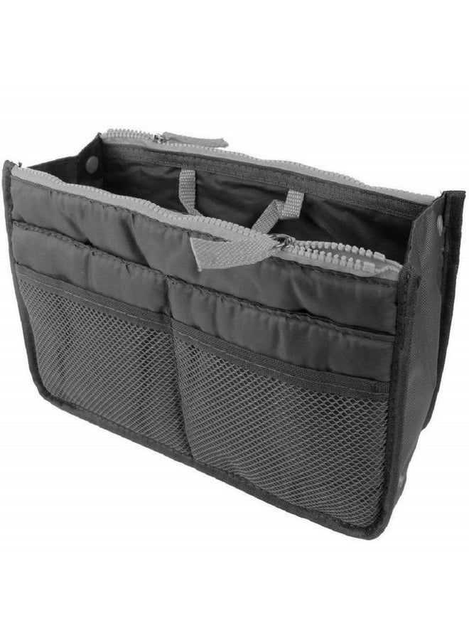 Polyester Multi Pocket Handbag Organizer (Black)