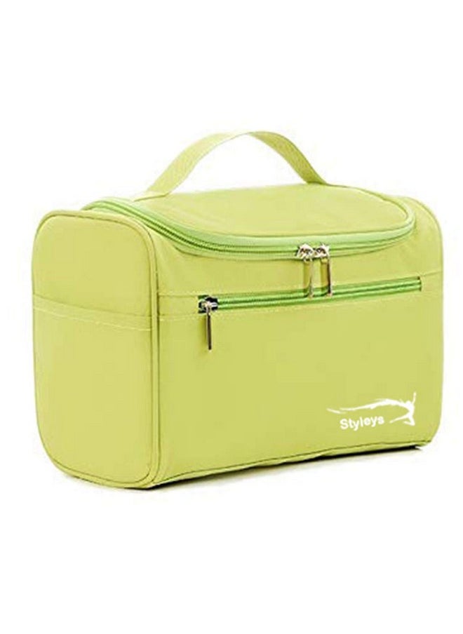 Hanging Travel Toiletry Bag, Waterproof Dopp Kit For Shaving Makeup Accessories, Men'S Cosmetic Organizer With Large Capacity, For Gym, Camping (Green S1622) 12.50 Cms