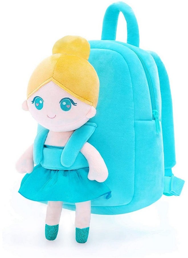 Kids Soft Animal Cartoon Travelling School Bag Soft Plush Backpacks Boys Girls Baby For 2 To 5 Years Baby/Boys/Girls Nursery, Preschool,Picnic(Sky_Ballerinadoll)