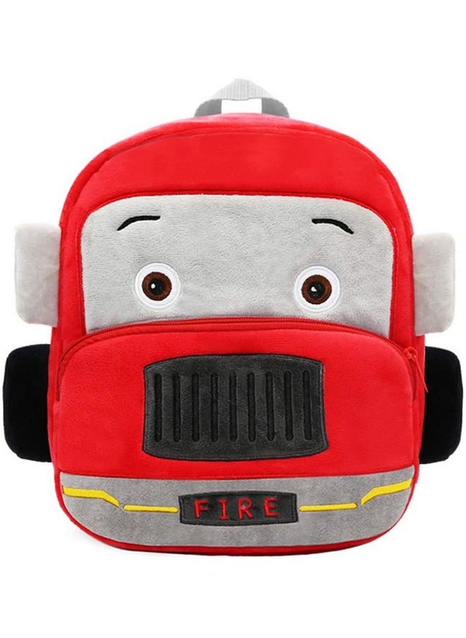 Kids Soft Animal Cartoon Travelling School Bag Soft Plush Backpacks Boys Girls Baby For 2 To 5 Years Baby/Boys/Girls Nursery, Preschool, Picnic(Redfireengine), 10 Liters