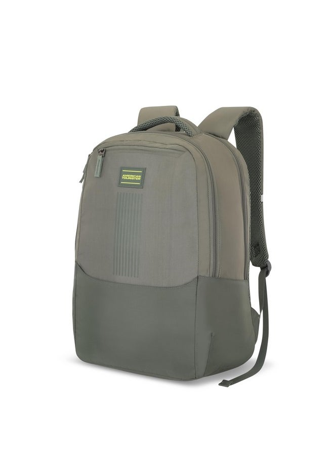 New Bounce Style 01, 27L Volume College Backpack With Front Organizer And Spacious Interiors For Men & Women - Olive