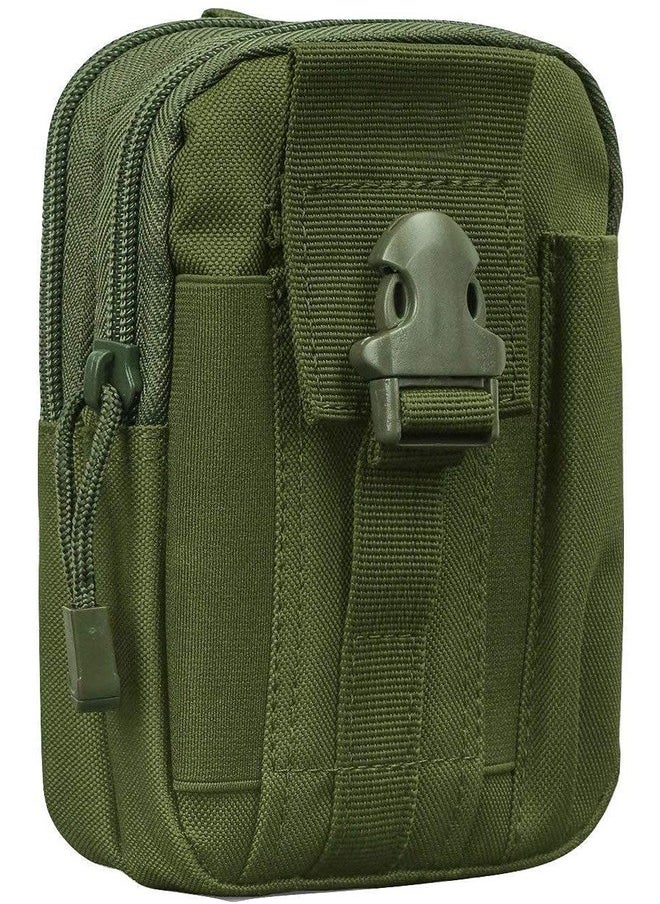 Men'S Nylon Outdoor Tactical Waist Bag Edc Molle Belt Waist Pouch Security Purse Phone Carrying Case (Green)