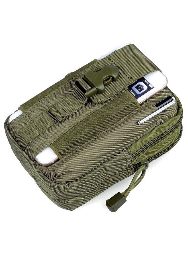 Men'S Nylon Outdoor Tactical Waist Bag Edc Molle Belt Waist Pouch Security Purse Phone Carrying Case (Green)