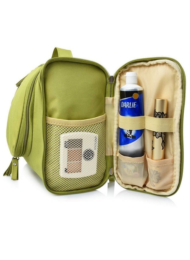 Hanging Toiletry Kit Bag Extra Large Capacity Travel Organizer Bags For Men And Women Durable Waterproof Nylon Makeup Bag For Toiletries,Cosmetics, Brushes (Green),W-11 Cm