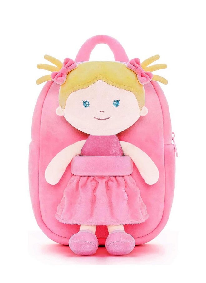 Soft Cute Kids School Bag Picnic Backpack(Fullbody_Hotpink_Nikki_Doll_24_B)