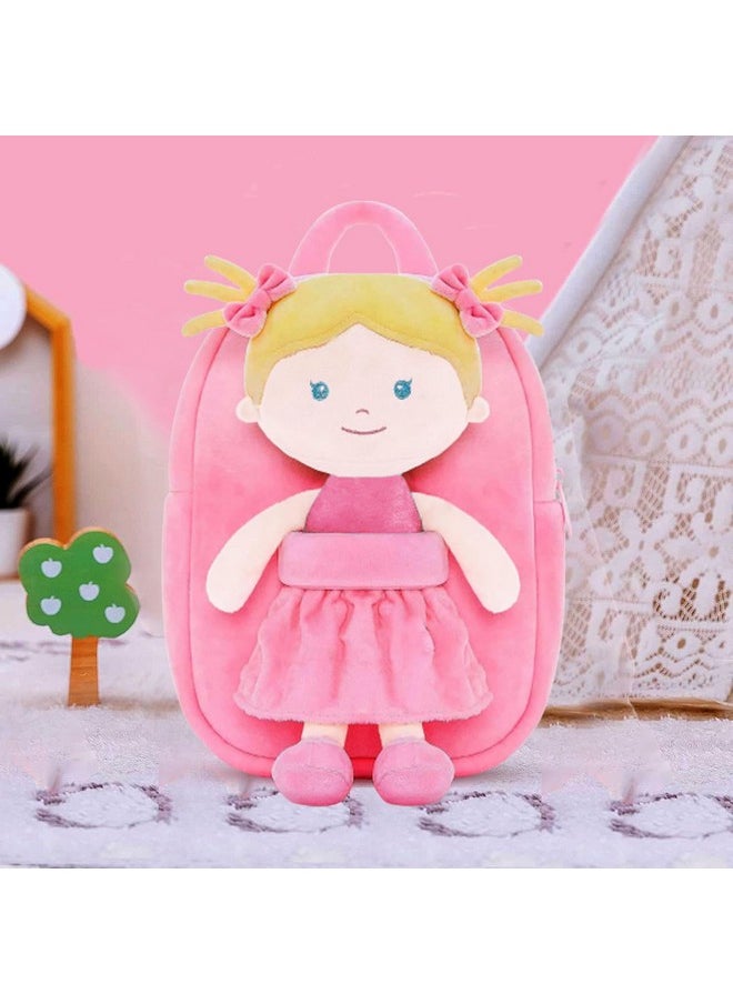 Soft Cute Kids School Bag Picnic Backpack(Fullbody_Hotpink_Nikki_Doll_24_B)