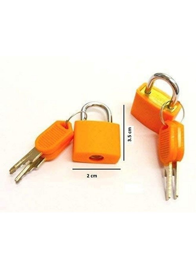 4 Pcs Small Size Padlocks For Securing Luggage While Travelling Along With 2 Keys For Each Lock(Color May Vary)