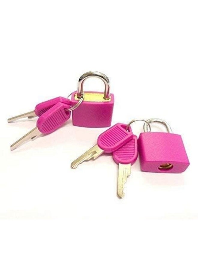 4 Pcs Small Size Padlocks For Securing Luggage While Travelling Along With 2 Keys For Each Lock(Color May Vary)