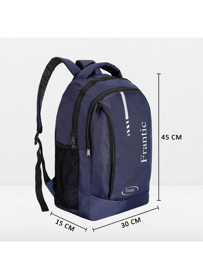 Waterproof Polyester Backpack For Men/Women Travel, Business, College School With Smooth Runner Zipper And Lightweight Casual Bag Bp_009_Blue