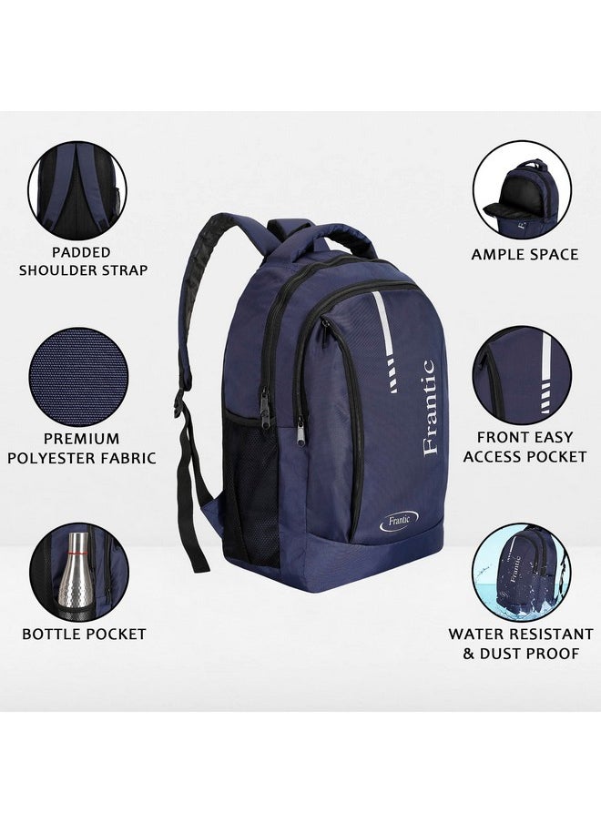 Waterproof Polyester Backpack For Men/Women Travel, Business, College School With Smooth Runner Zipper And Lightweight Casual Bag Bp_009_Blue