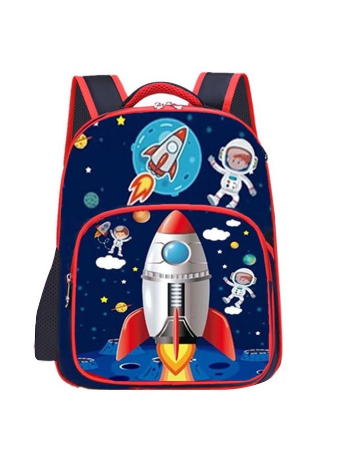 Waterproof Polyester 26 L School Backpack With Pencil/Staionery Pouch School Bag Class 1 To 8 Daypack Picnic Bag For School Going Boys & Girls(Bk_Blue_Rocket_Launcher_24_A)