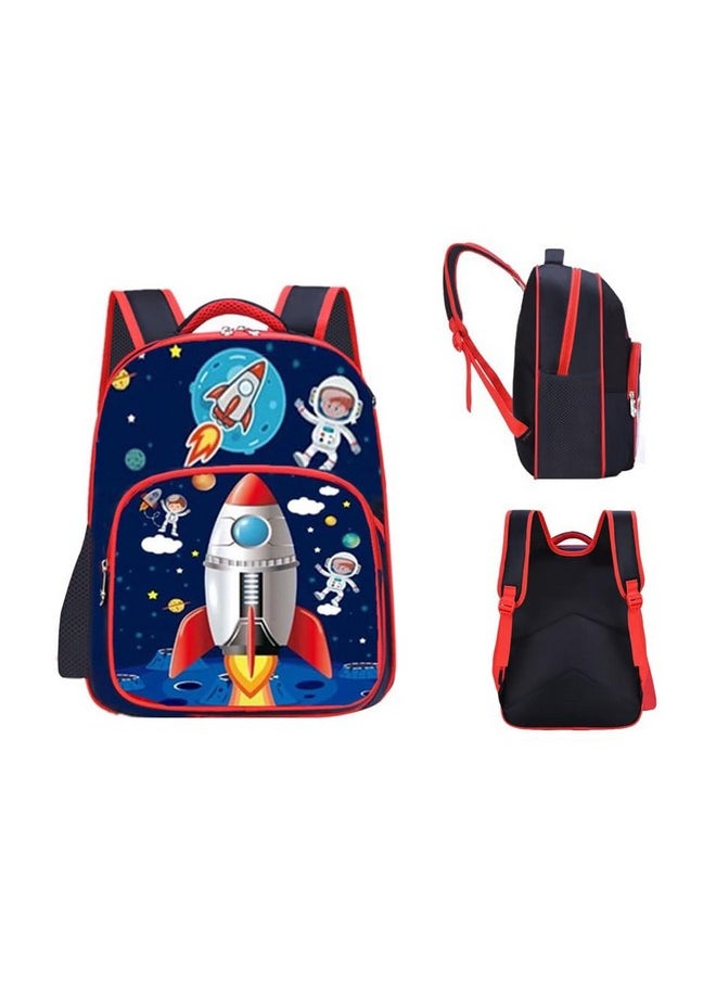 Waterproof Polyester 26 L School Backpack With Pencil/Staionery Pouch School Bag Class 1 To 8 Daypack Picnic Bag For School Going Boys & Girls(Bk_Blue_Rocket_Launcher_24_A)