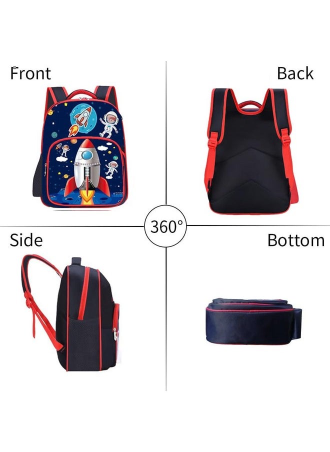 Waterproof Polyester 26 L School Backpack With Pencil/Staionery Pouch School Bag Class 1 To 8 Daypack Picnic Bag For School Going Boys & Girls(Bk_Blue_Rocket_Launcher_24_A)