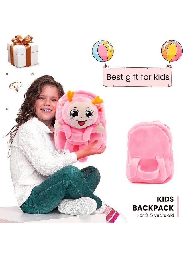 Soft Cute Kids School Bag Picnic Backpack(Fullbody_Pink_Figurature_24_B)