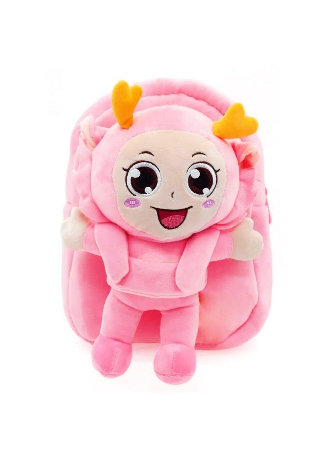 Soft Cute Kids School Bag Picnic Backpack(Fullbody_Pink_Figurature_24_B)